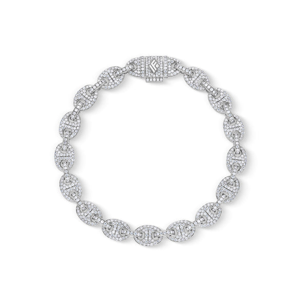 Diamond Ocean Link Bracelet (7mm)