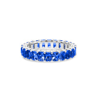 Luna Blue Sapphire Eternity Ring (Emerald Cut)