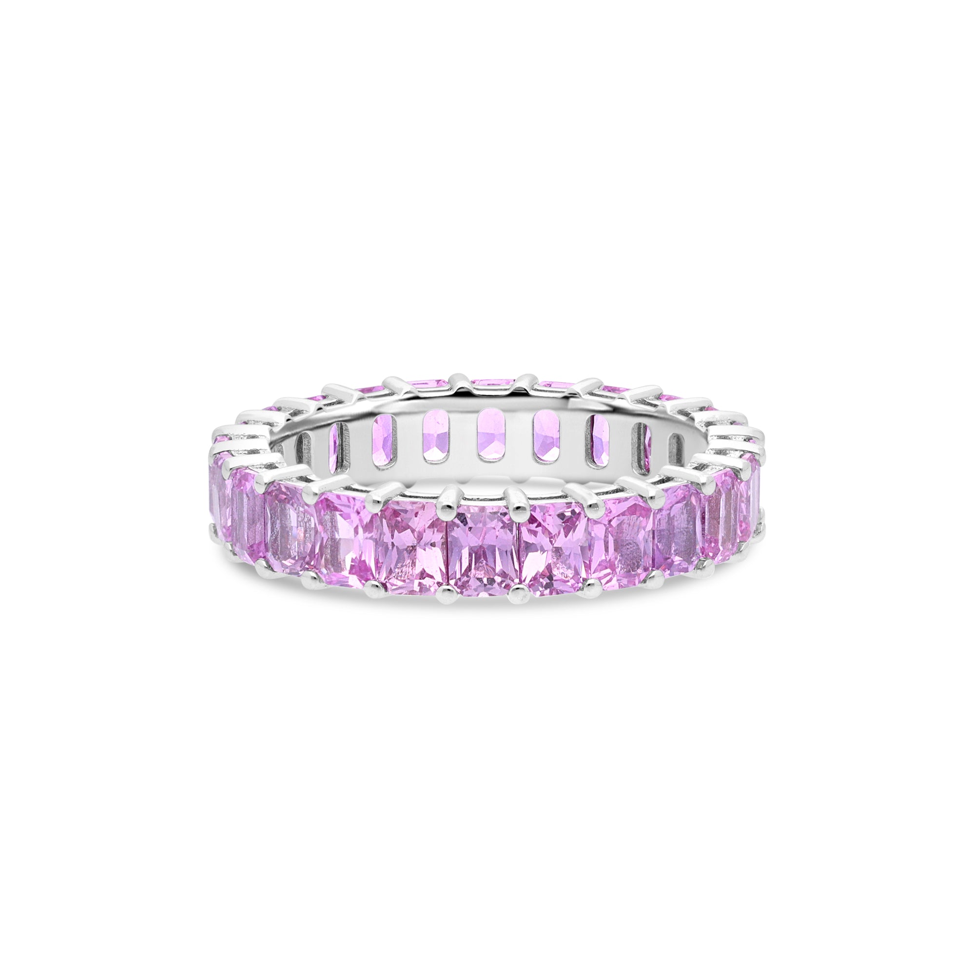 Luna Pink Sapphire Eternity Ring (Emerald Cut)