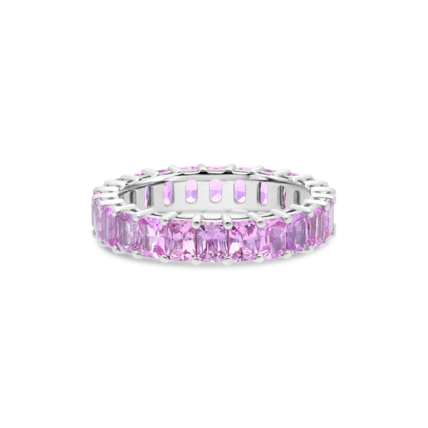 Luna Pink Sapphire Eternity Ring (Emerald Cut)