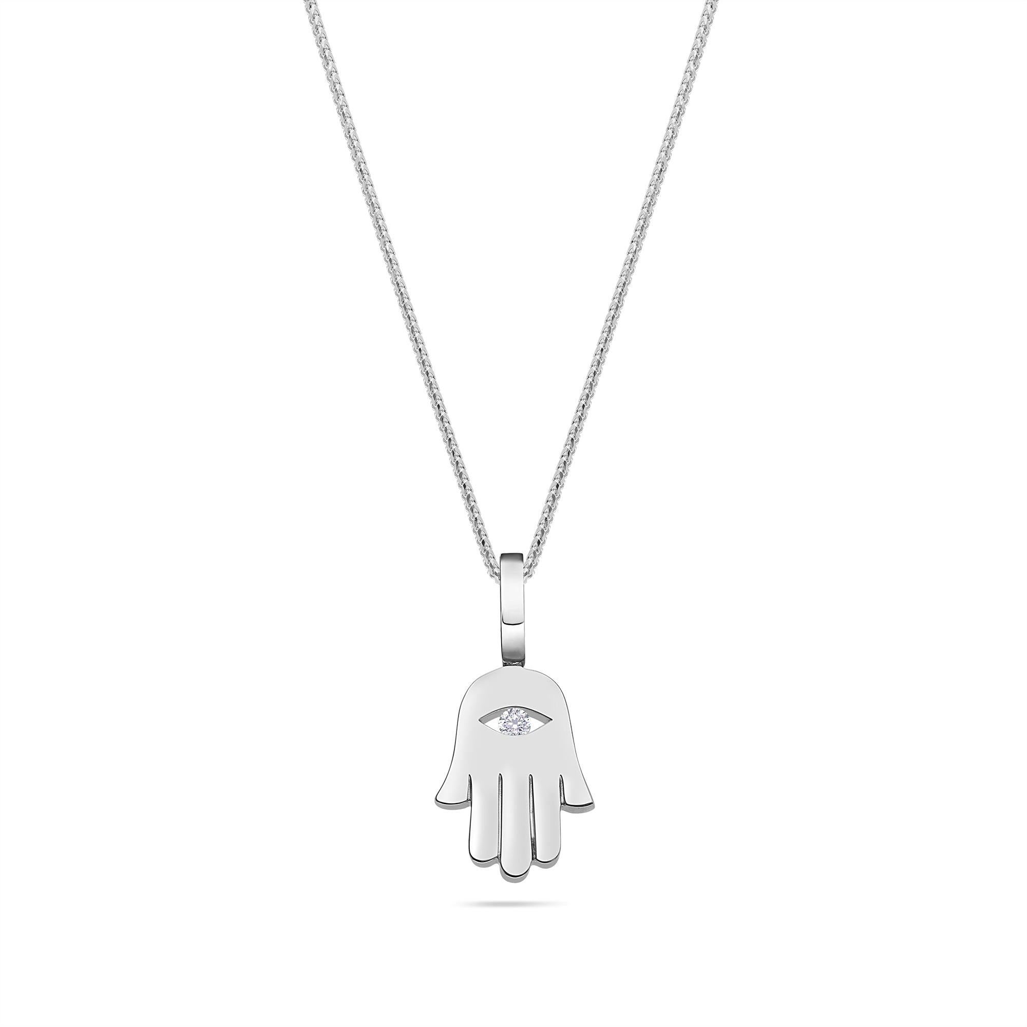 Micro Hamsa Piece (Blessings, Diamond Eye)