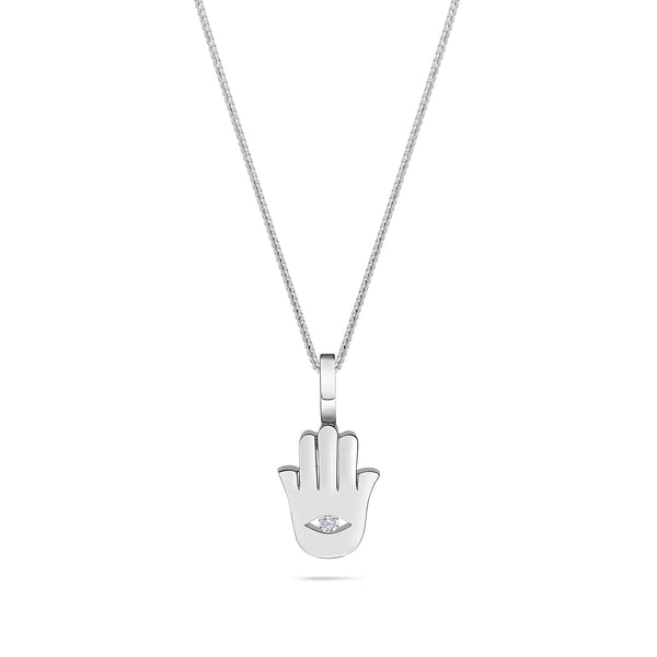 Micro Hamsa Piece (Protection, Diamond Eye)