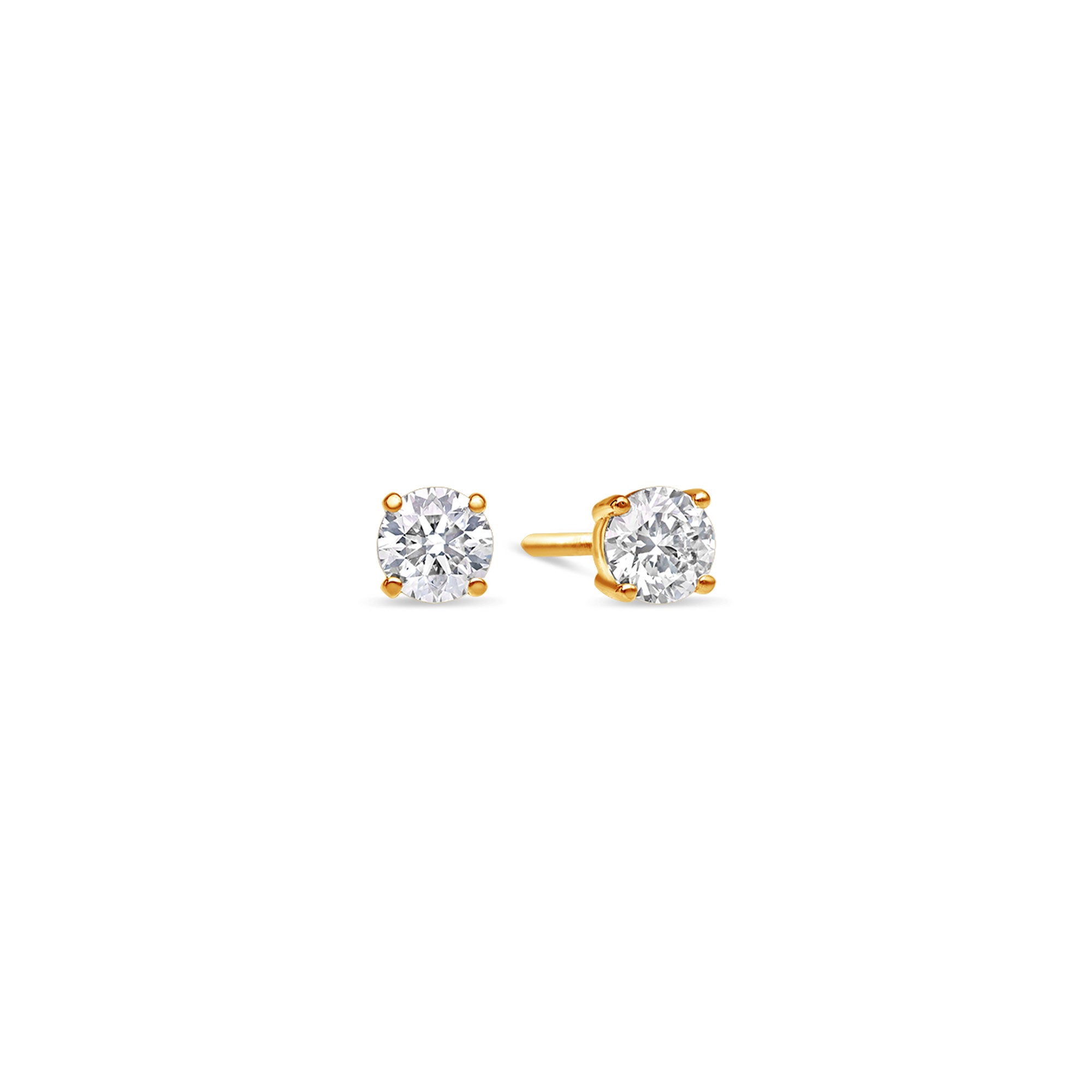 Solitaire Diamond Stud Earrings (GIA, 0.50 Carat Total, Round)