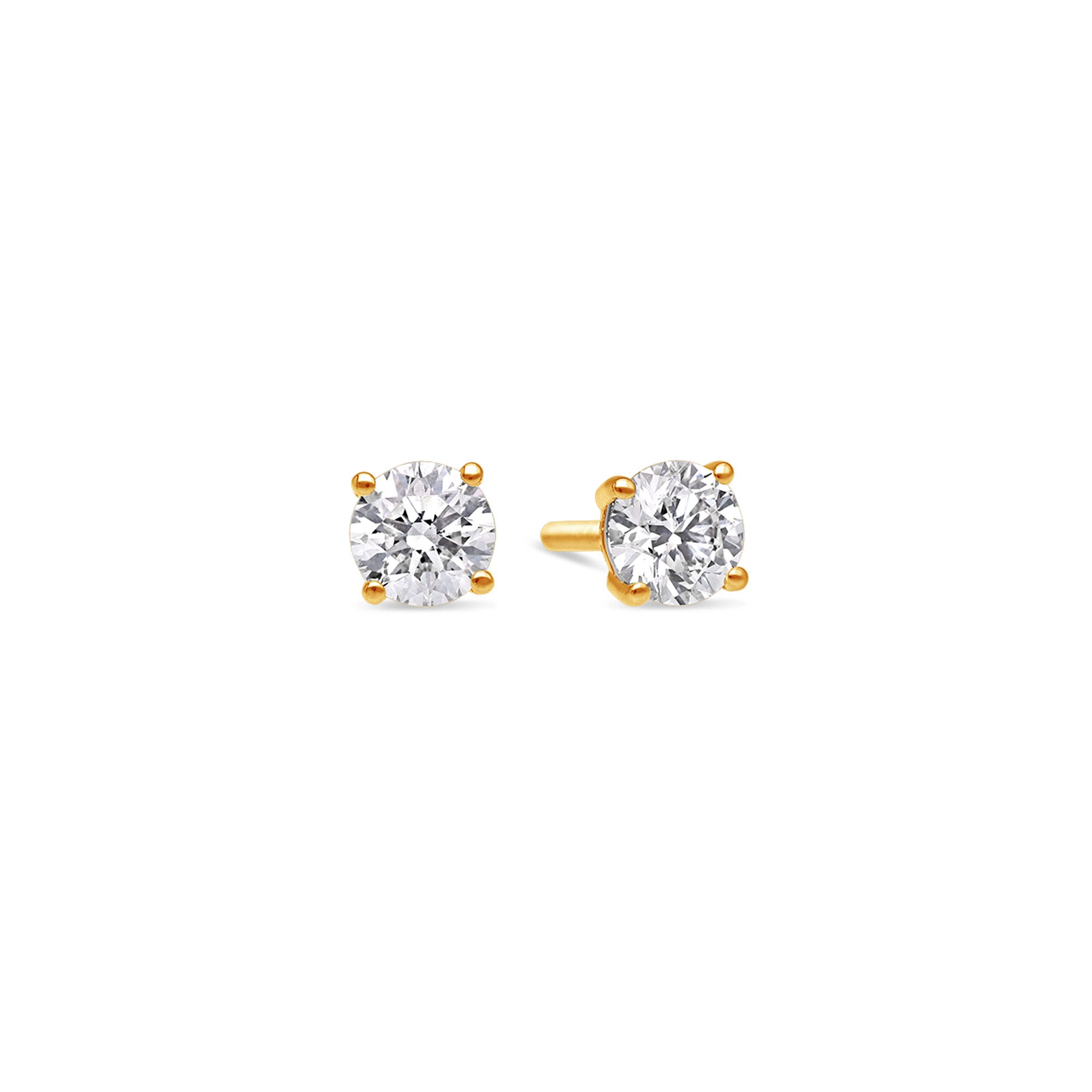 Solitaire Diamond Stud Earrings (GIA, 1.00 Carat Total, Round)