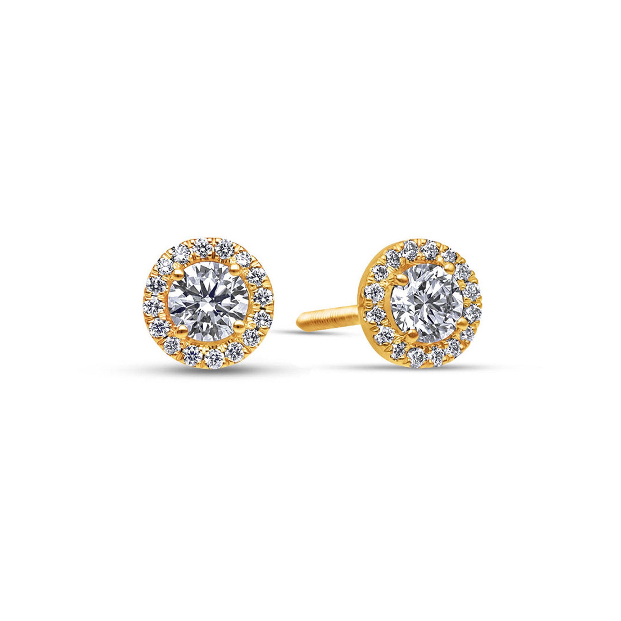 Elle Diamond Stud Earrings (GIA Round, 1.20 Carat Total)