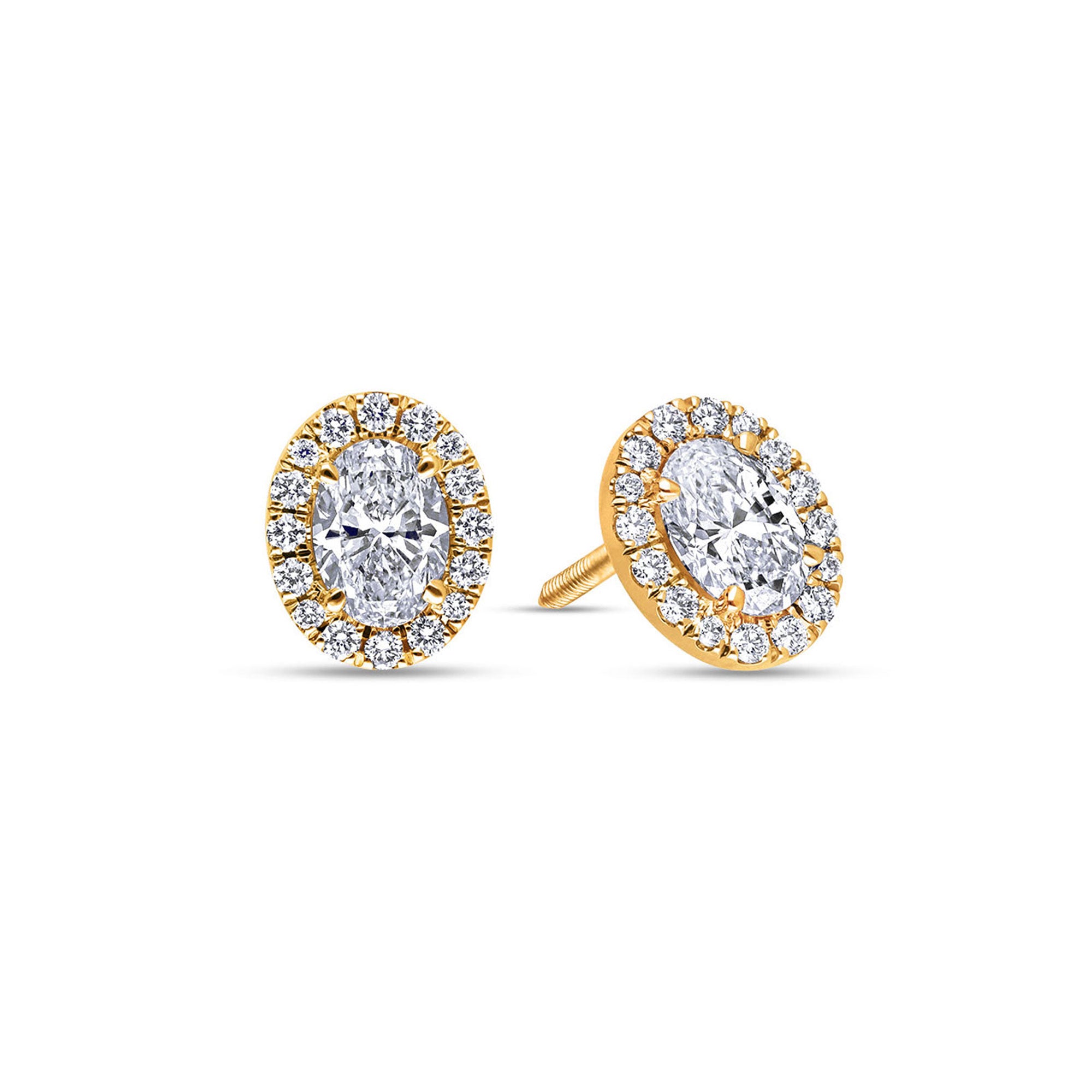 Elle Diamond Stud Earrings (GIA Oval, 1.20 Carat Total)