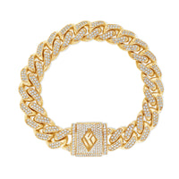 Diamond Cuban Link Bracelet (11mm, Diamond Clasp)