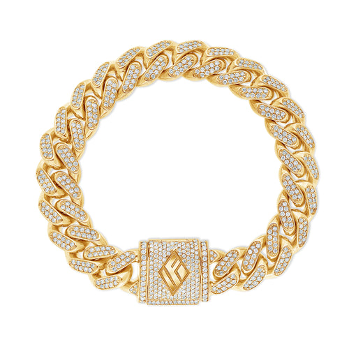 Diamond Cuban Link Bracelet (11mm, Diamond Clasp)