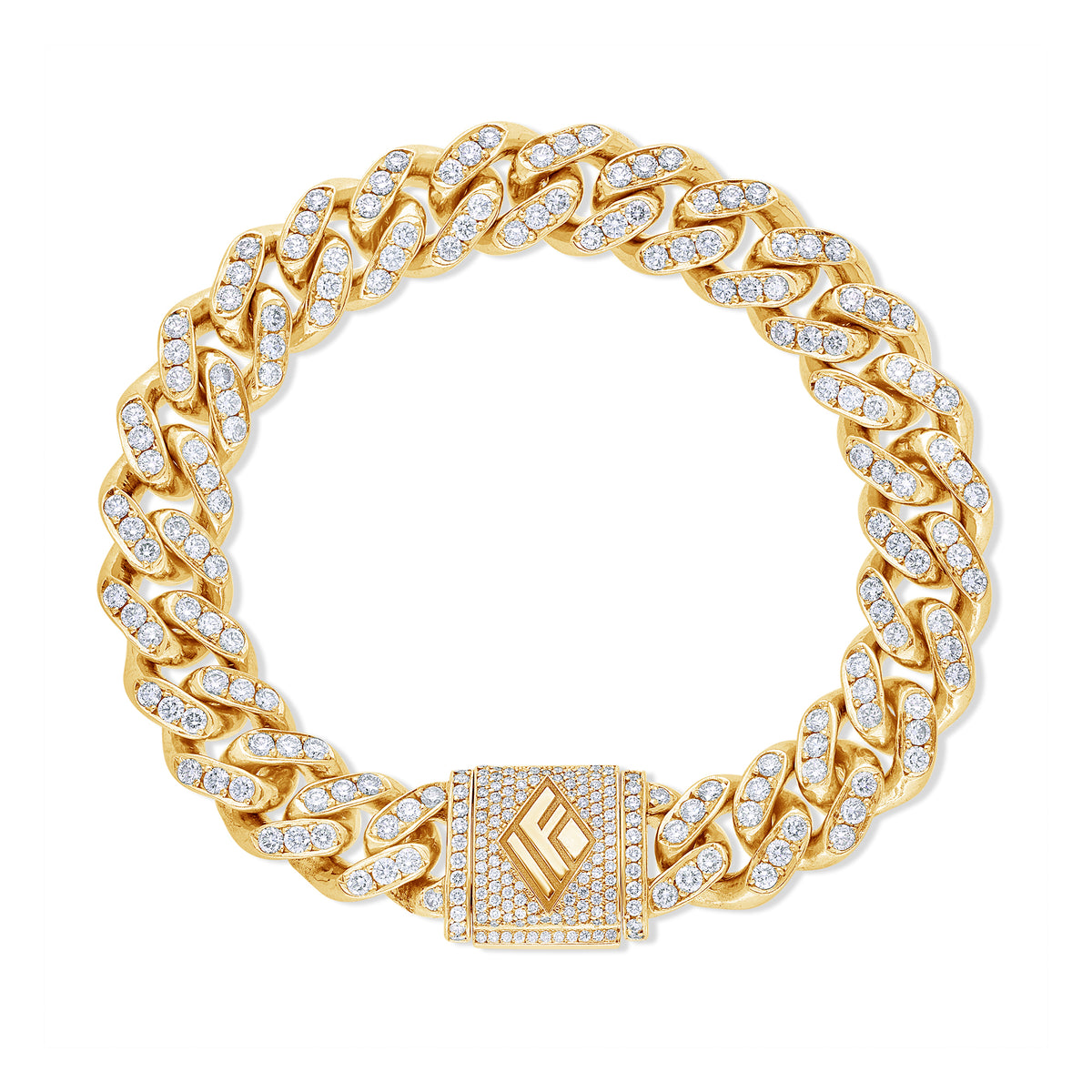 Diamond Cuban Link Bracelet (11mm, Diamond Clasp, Oversized)