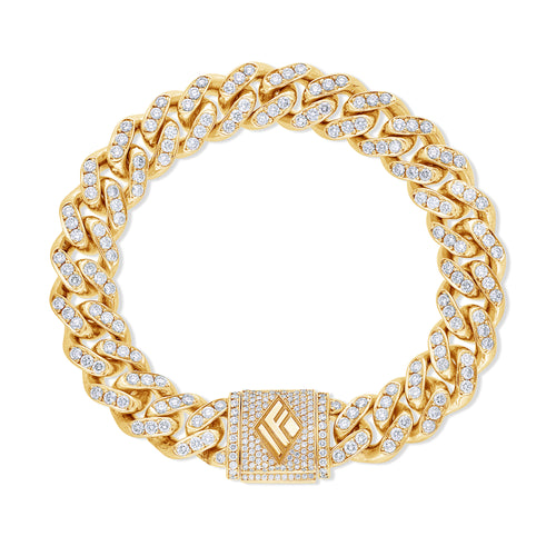 Diamond Cuban Link Bracelet (11mm, Diamond Clasp, Oversized)