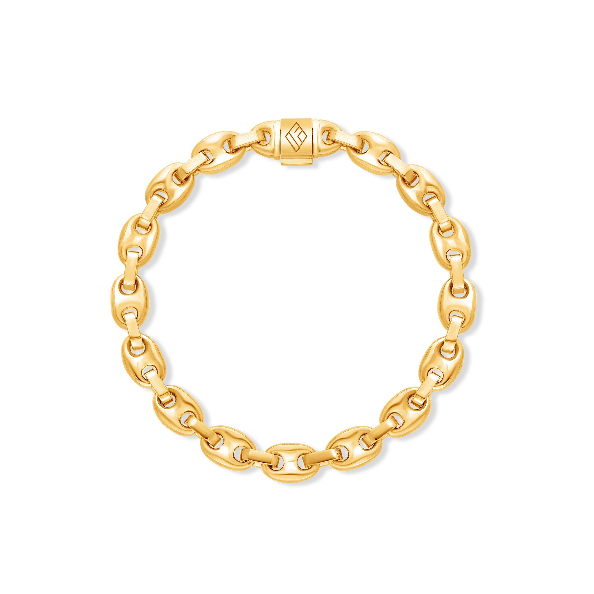 Gold Ocean Link Bracelet (7mm)
