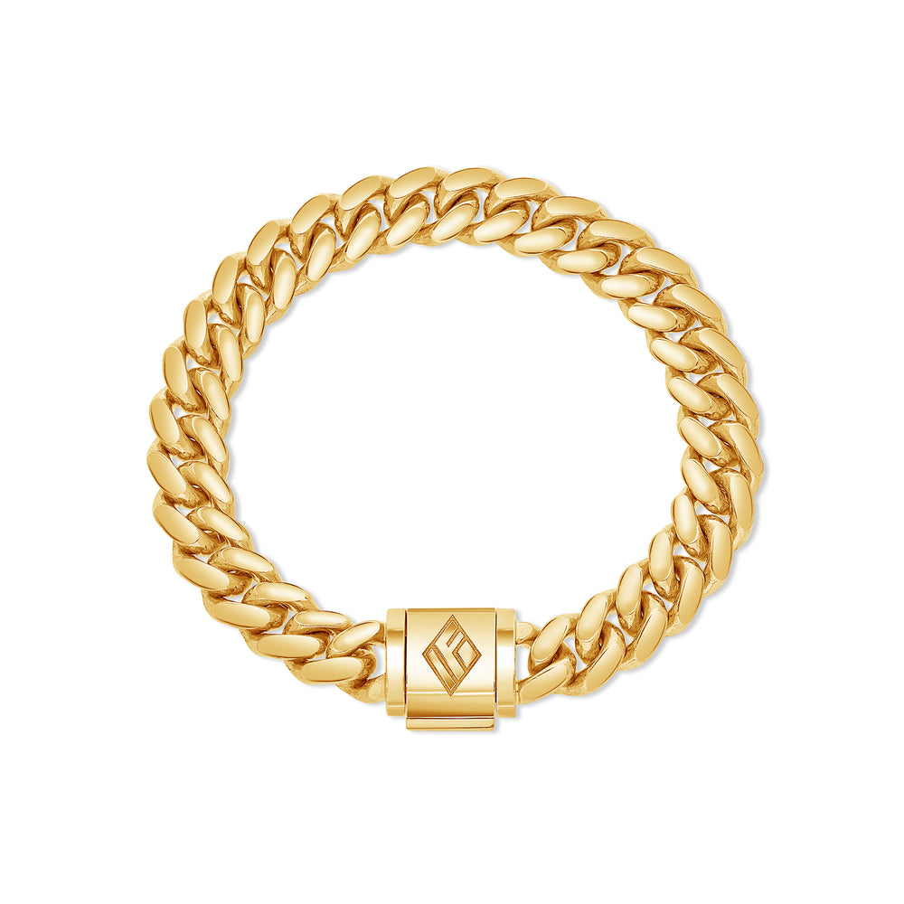 Gold Cuban Link Bracelet (9mm)