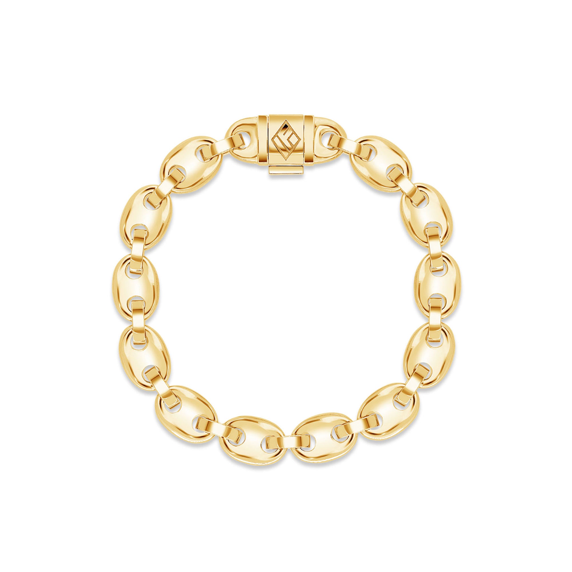 Gold Ocean Link Bracelet (9mm)