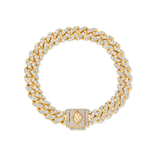 Diamond Cuban Link Bracelet (9mm, Prong Set)