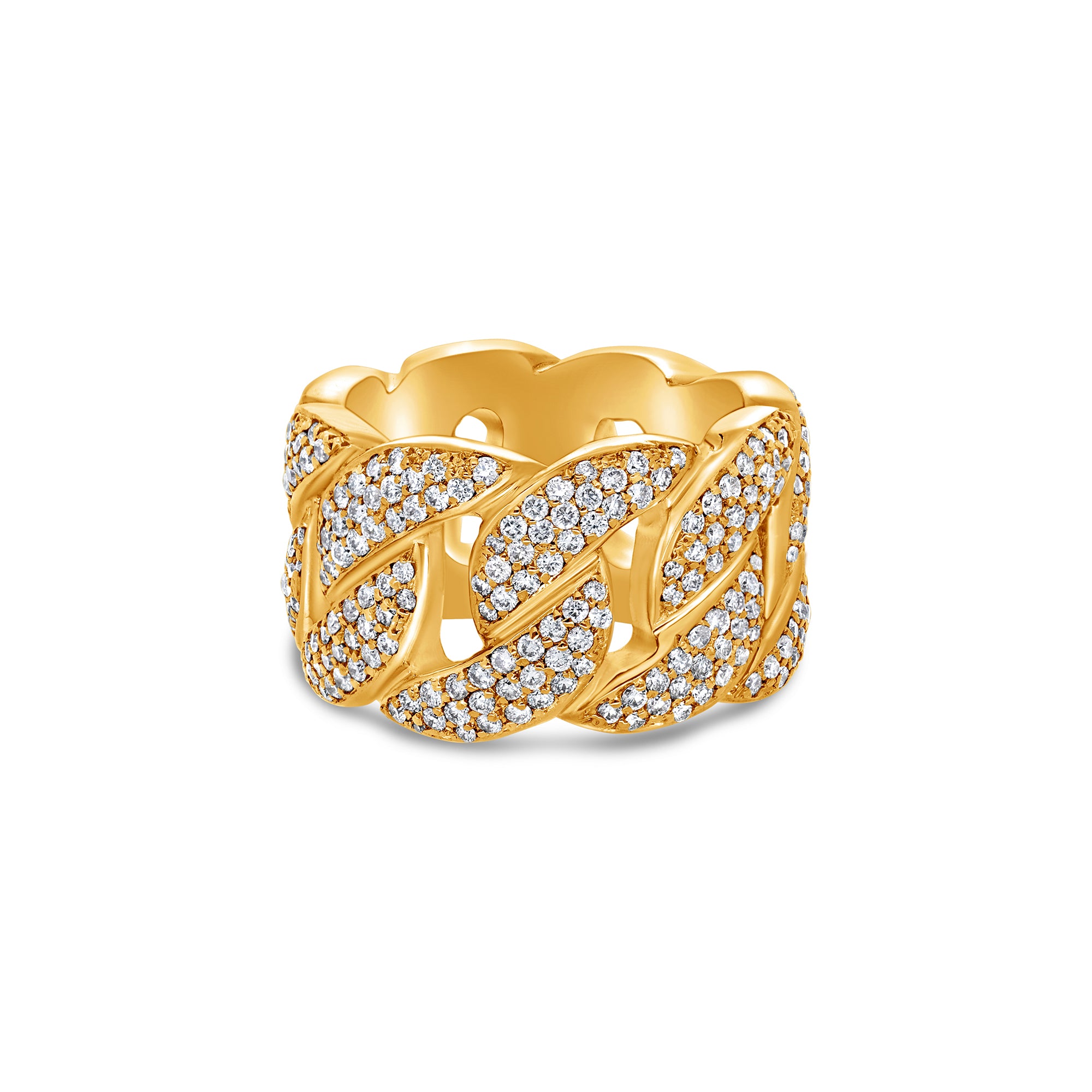 Cuban Link Eternity Ring (13mm, Fully Iced)