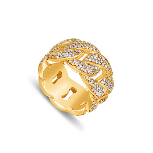 Cuban Link Eternity Ring (13mm, Fully Iced)