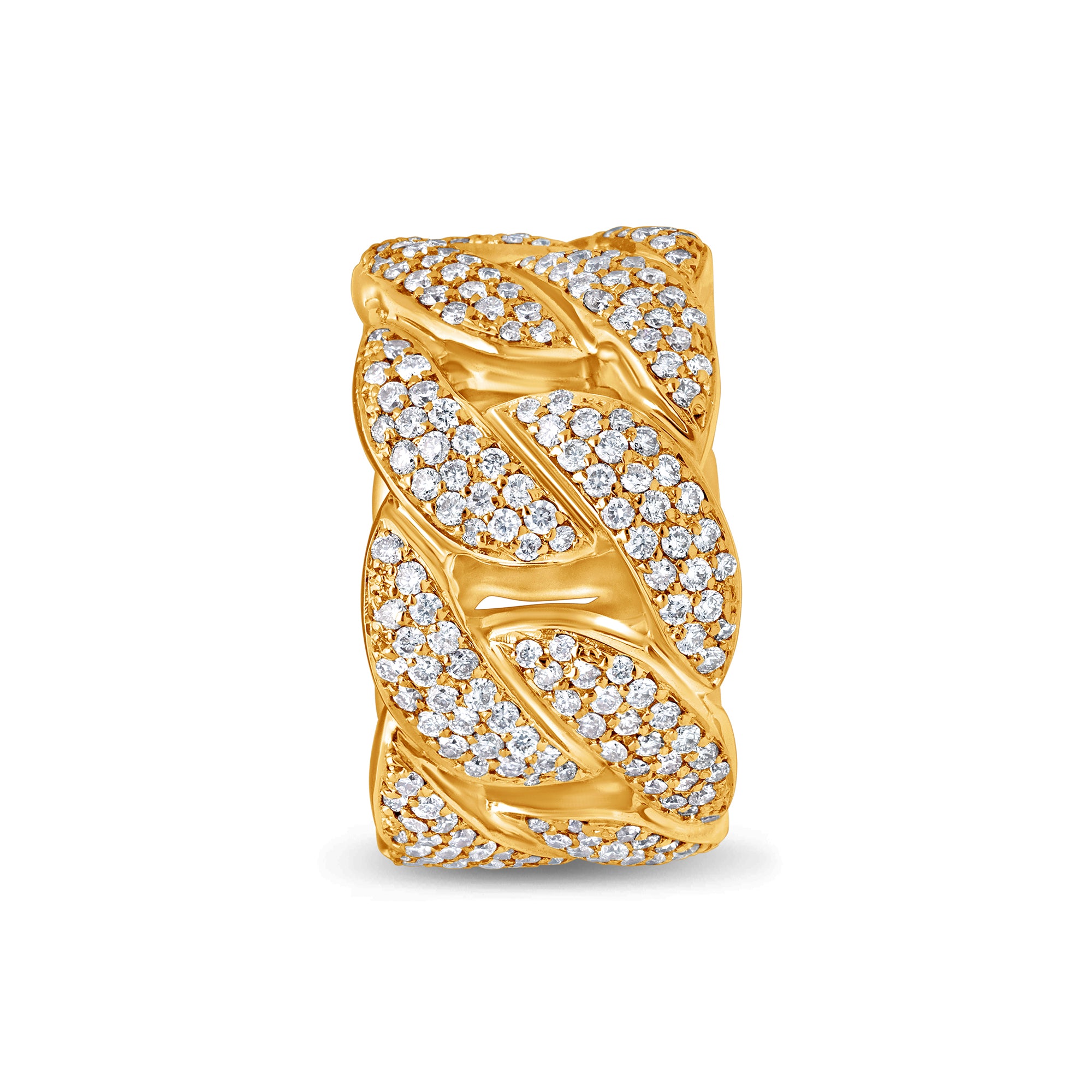 Cuban Link Eternity Ring (13mm, Fully Iced)