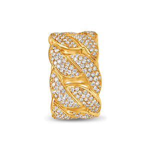 Cuban Link Eternity Ring (13mm, Fully Iced)