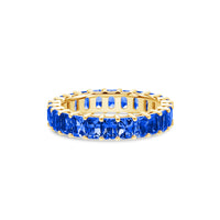Luna Blue Sapphire Eternity Ring (Emerald Cut)