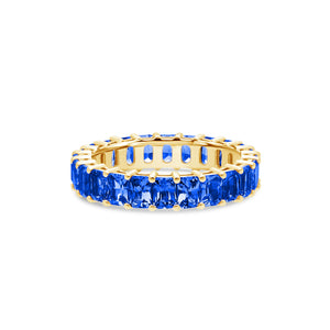 Luna Blue Sapphire Eternity Ring (Emerald Cut)