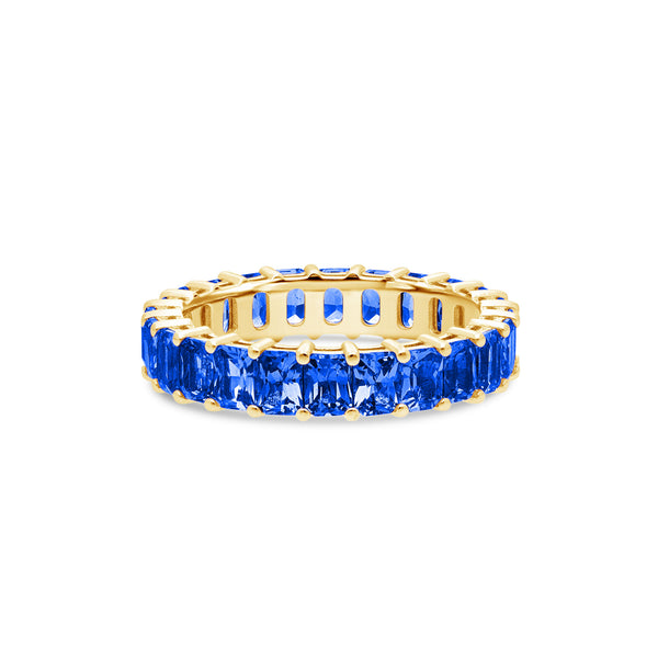 Luna Blue Sapphire Eternity Ring (Emerald Cut)