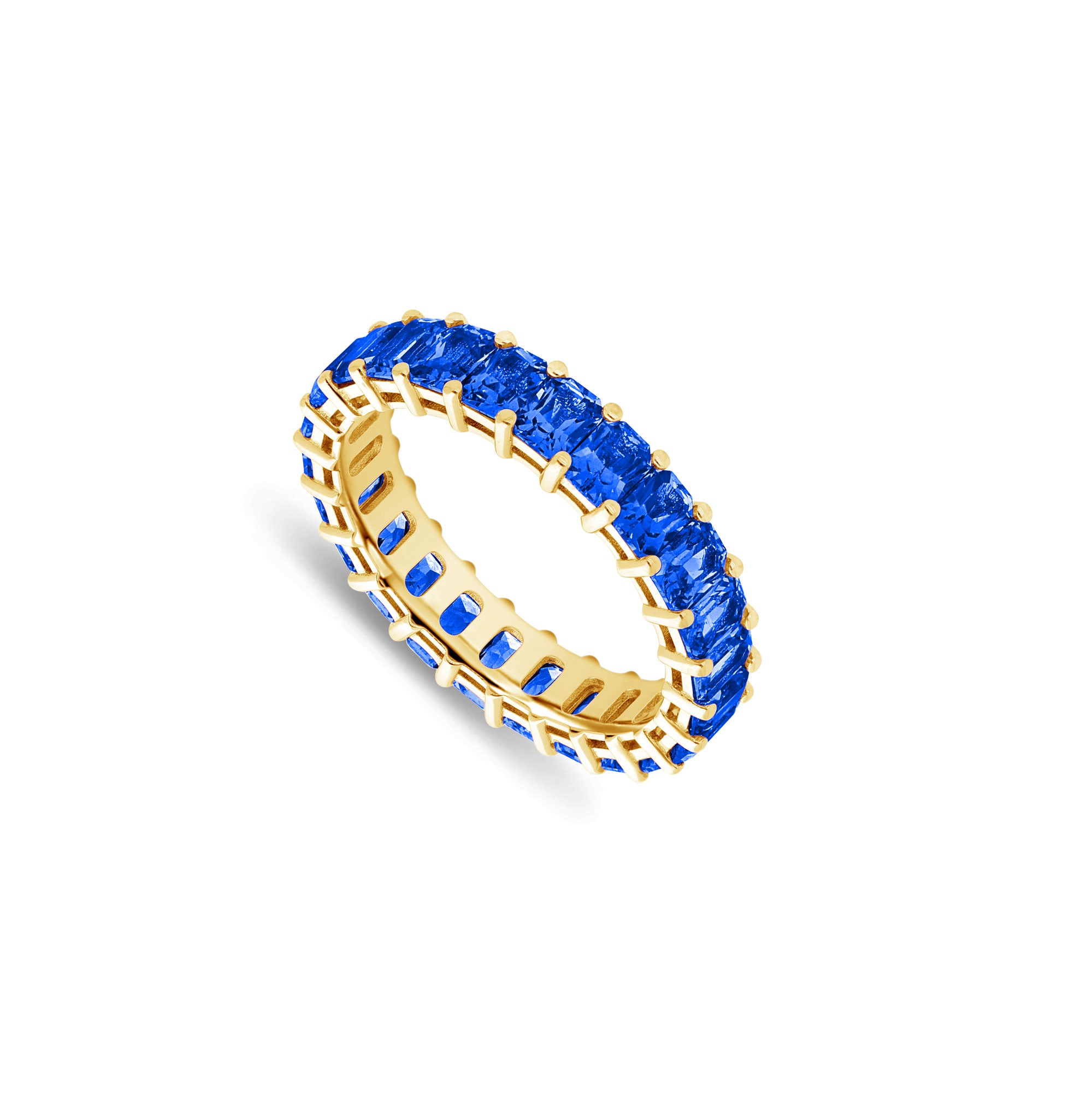 Luna Blue Sapphire Eternity Ring (Emerald Cut)