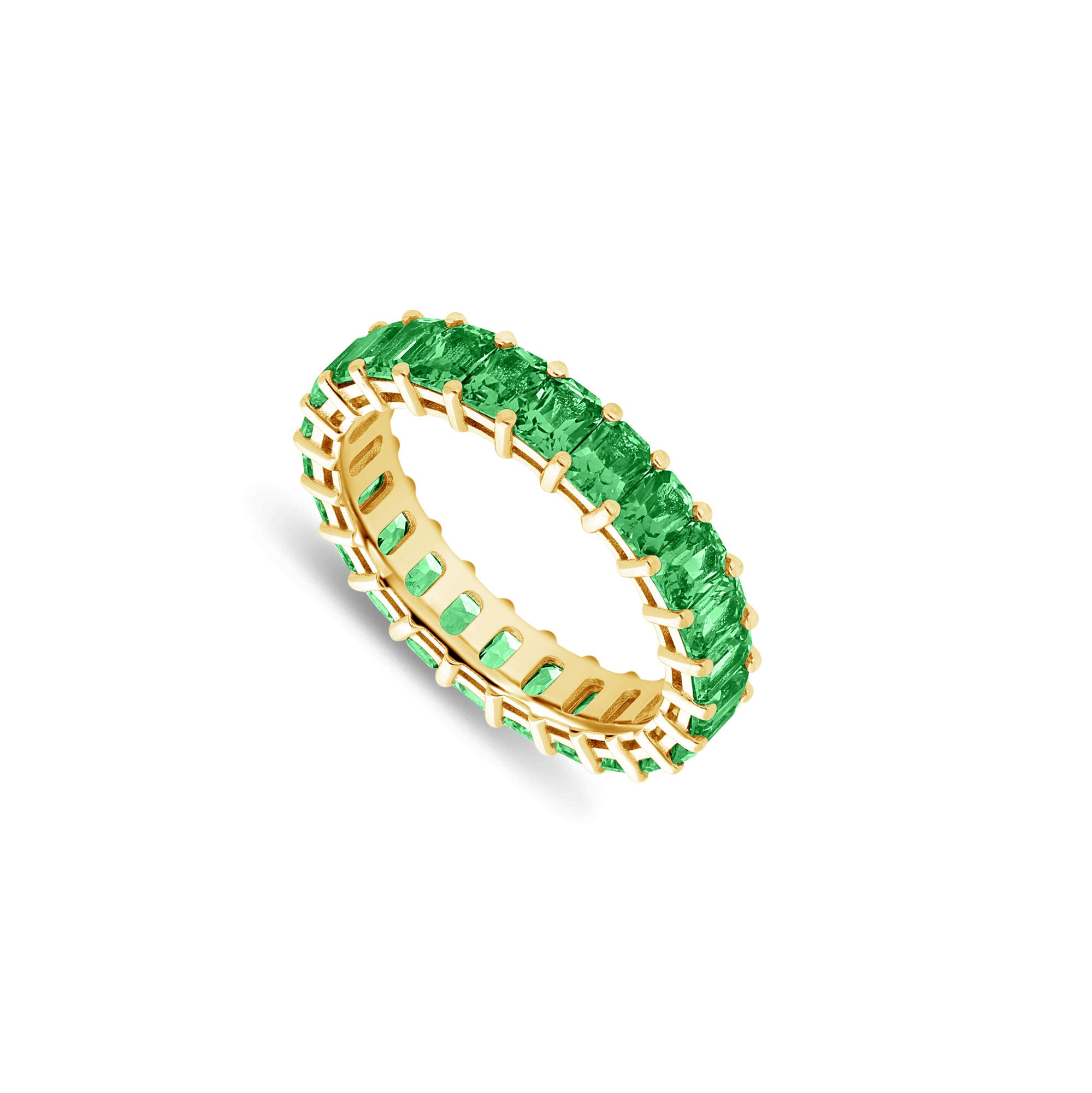 Luna Green Tsavorite Eternity Ring (Emerald Cut)