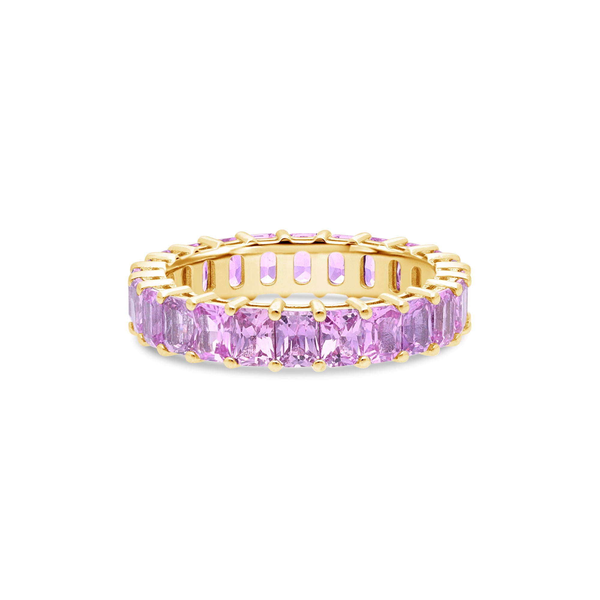 Luna Pink Sapphire Eternity Ring (Emerald Cut)