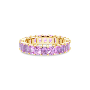 Luna Pink Sapphire Eternity Ring (Emerald Cut)
