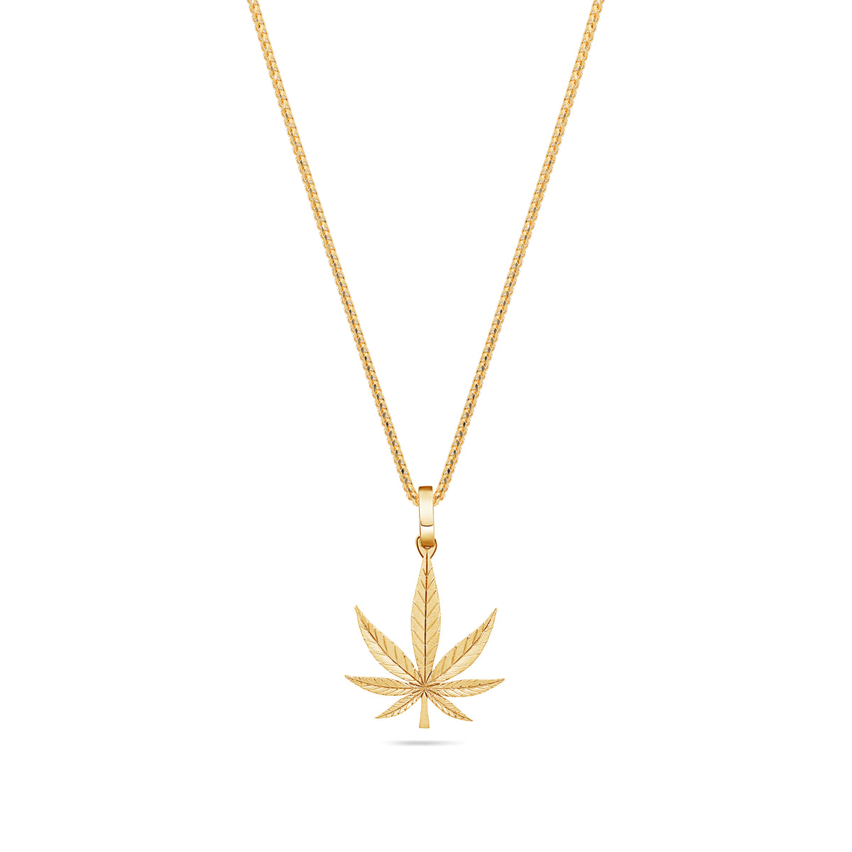 Micro Cannabis Leaf Piece (Solid Gold)