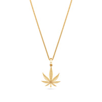 Micro Cannabis Leaf Piece (Solid Gold)