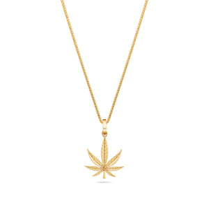 Micro Cannabis Leaf Piece (Solid Gold)