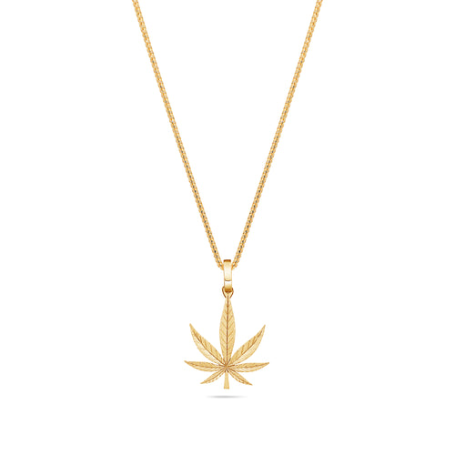 Micro Cannabis Leaf Piece (Solid Gold)