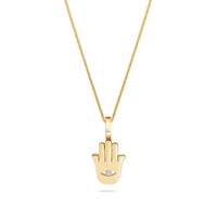 Micro Hamsa Piece (Protection, Diamond Eye)