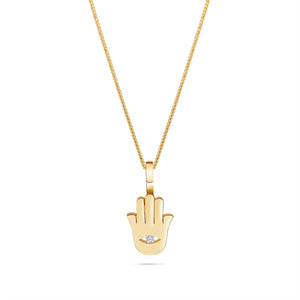 Micro Hamsa Piece (Protection, Diamond Eye)
