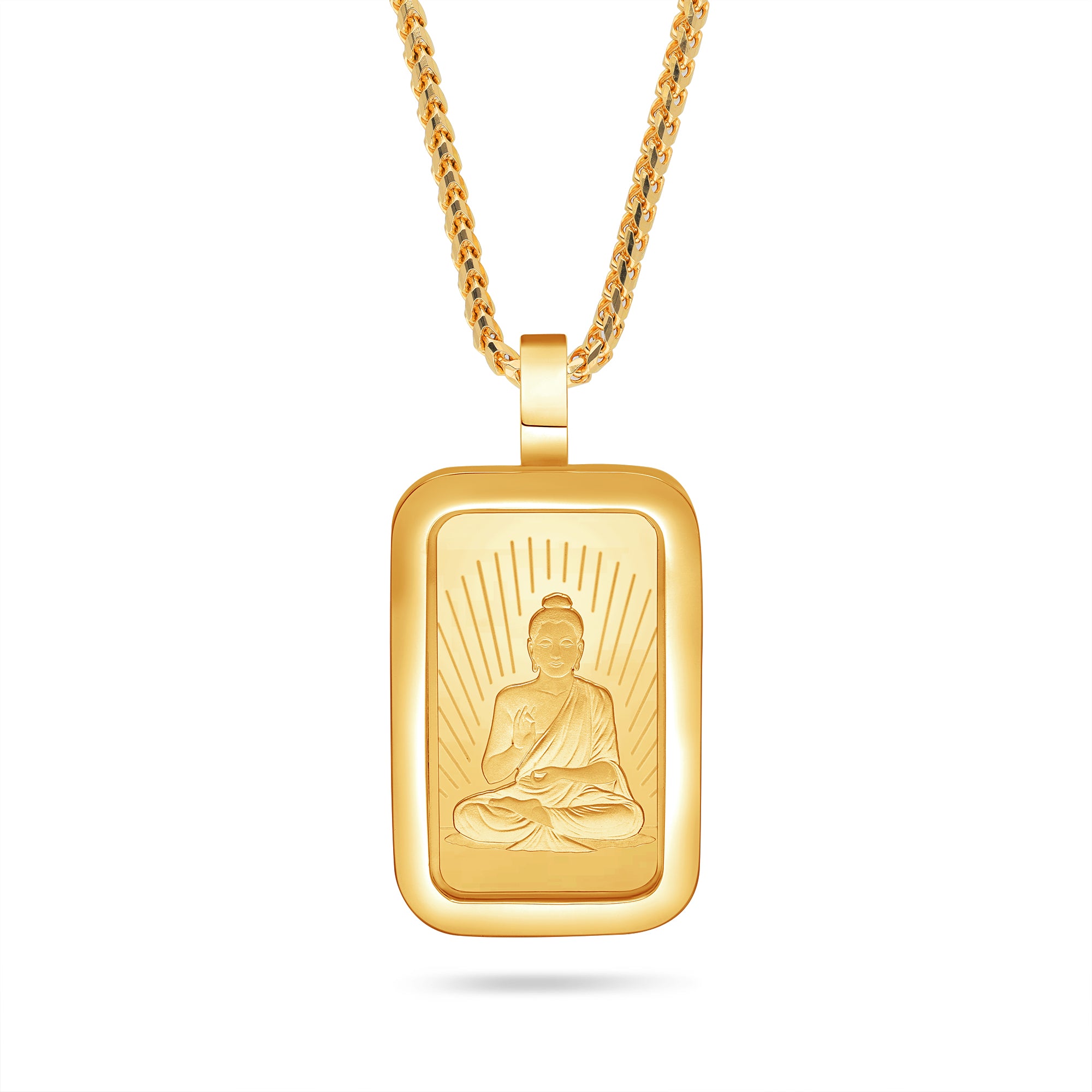Standard 1oz. Suisse Gold Bar (Sitting Buddha, Solid Gold Bezel)