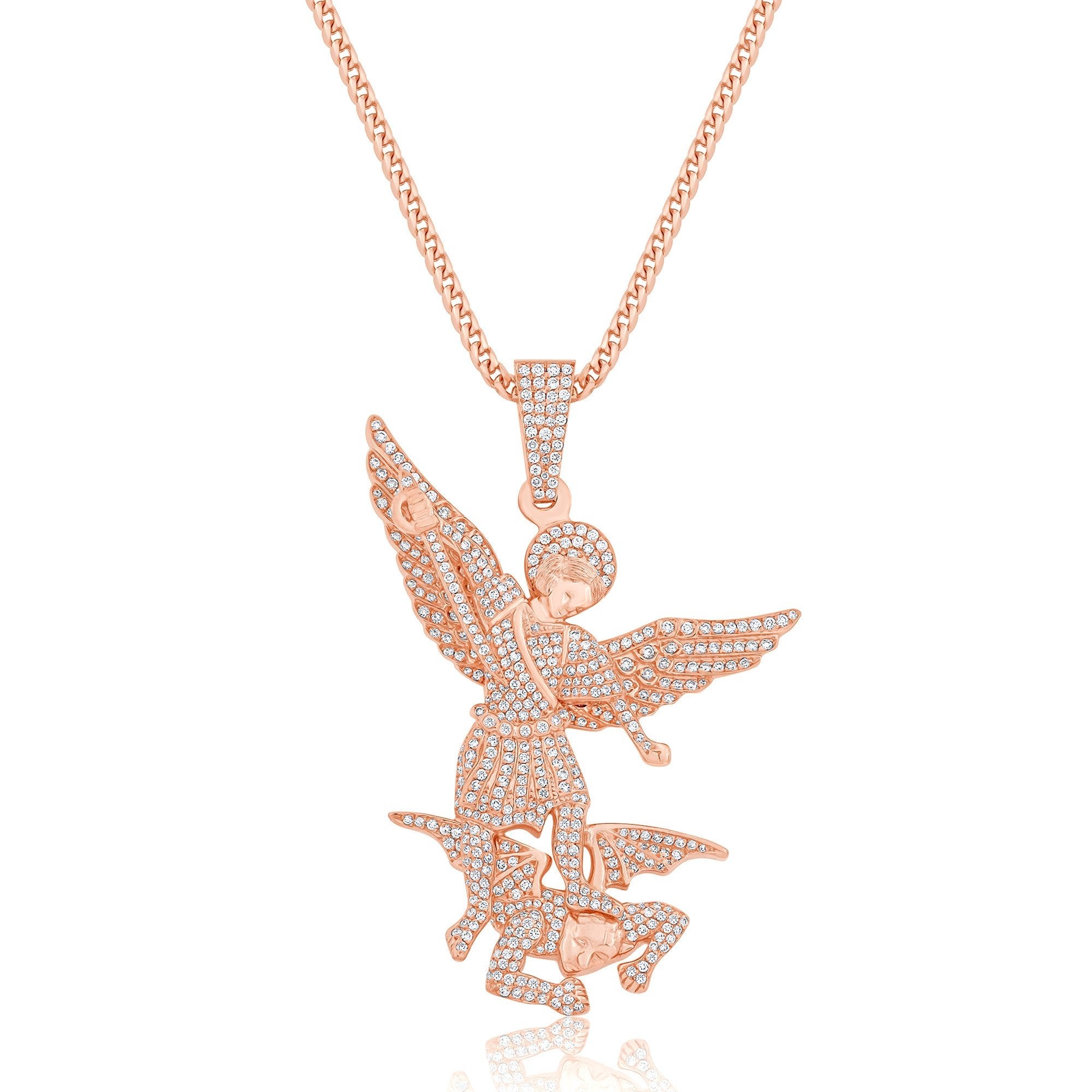 Pendants - Baby Saint Michael Arch Angel Piece (Fully Iced) - ifandco.com