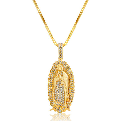 Pendants - Baby Lady of Guadalupe Piece (Fully Iced) - ifandco.com