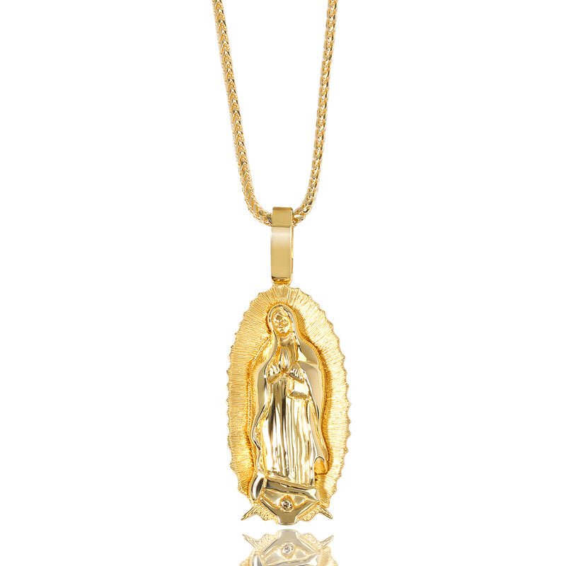 Pendants - Baby Lady of Guadalupe Piece (Solid Gold) - ifandco.com