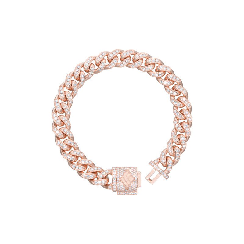 10K White Gold 22ct Prong set Diamond 10mm Cuban Bracelet – Shyne Jewelers™