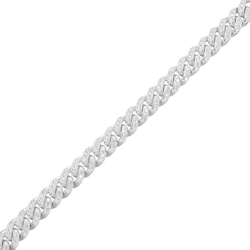 Bracelets - Diamond Cuban Link Bracelet (11mm, Diamond Clasp, Oversized) - ifandco.com