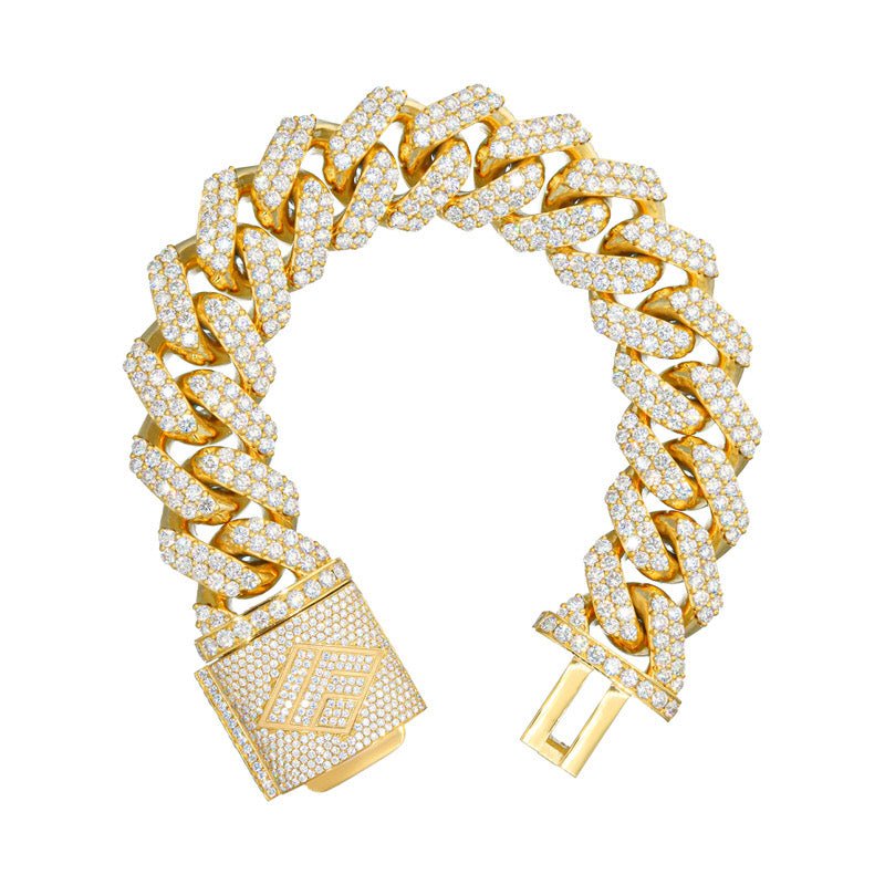 Bracelets - Diamond Cuban Link Bracelet (21mm) - ifandco.com