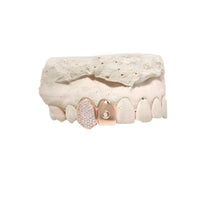 Grills - Diamond Grill Cap (Partially Iced w/ Stud, Double) - ifandco.com