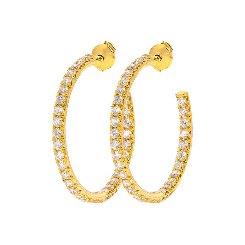 Earrings - Ciera Diamond Hoop Earrings (40mm) - ifandco.com