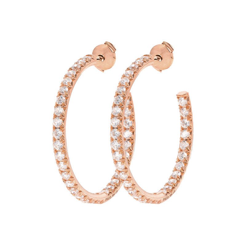 Earrings - Ciera Diamond Hoop Earrings (40mm) - ifandco.com