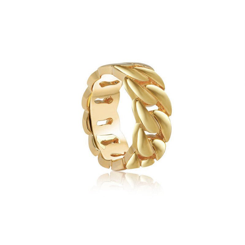 Rings - Baby Gold Cuban Link Ring (9mm) - ifandco.com