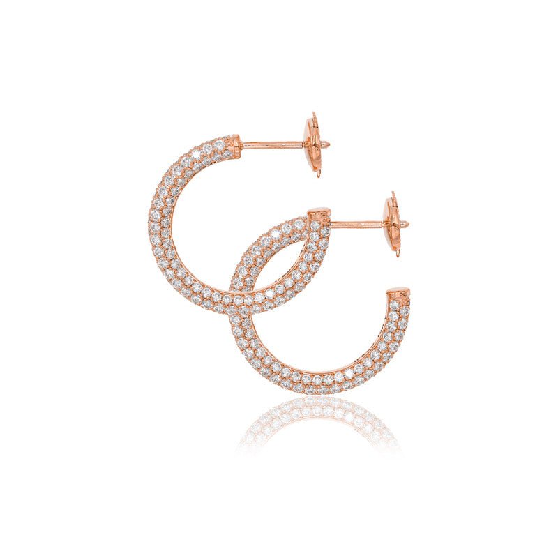 Earrings - Cali Diamond Hoop Earrings - ifandco.com