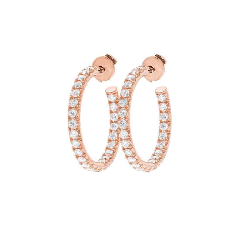 Earrings - Ciera Diamond Hoop Earrings (30mm) - ifandco.com