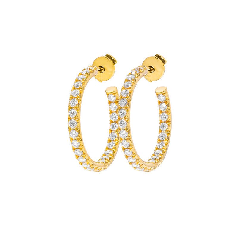 Earrings - Ciera Diamond Hoop Earrings (30mm) - ifandco.com