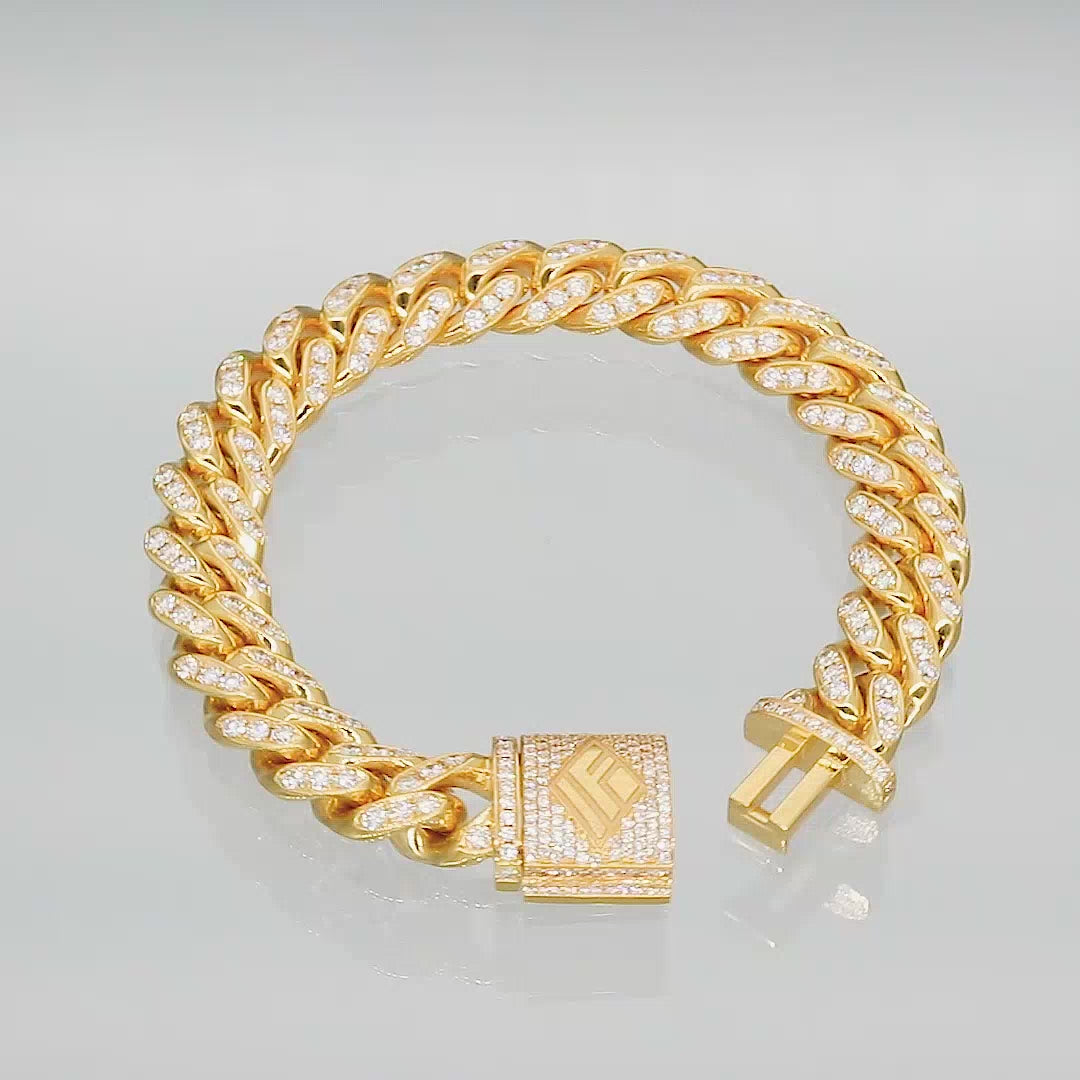 Large Diamond Linked Rope Bangle Bracelet